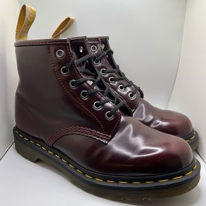 Dr. Martens 101 Vegan Leather Cherry Red Boots, Size 8